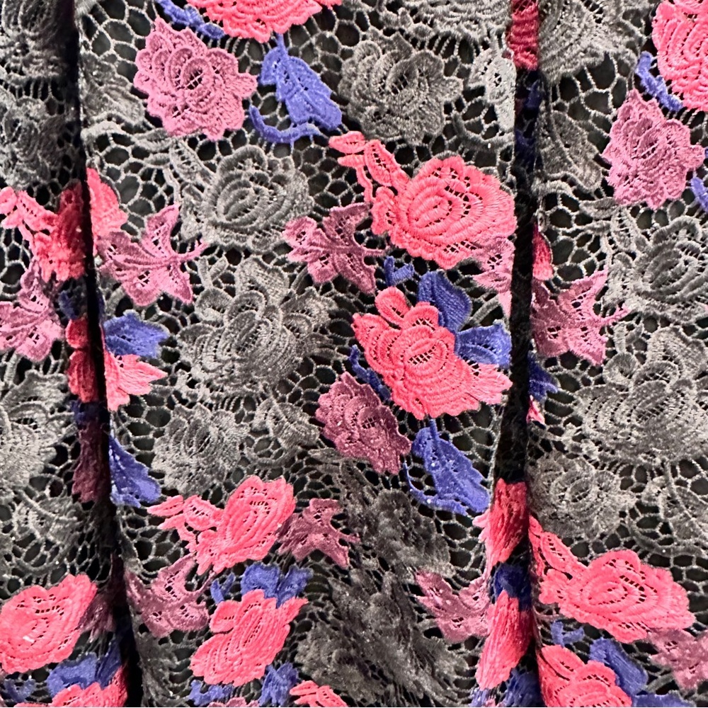 Hutch Black and Pink Floral Midi Dress - Picture 5 of 9
